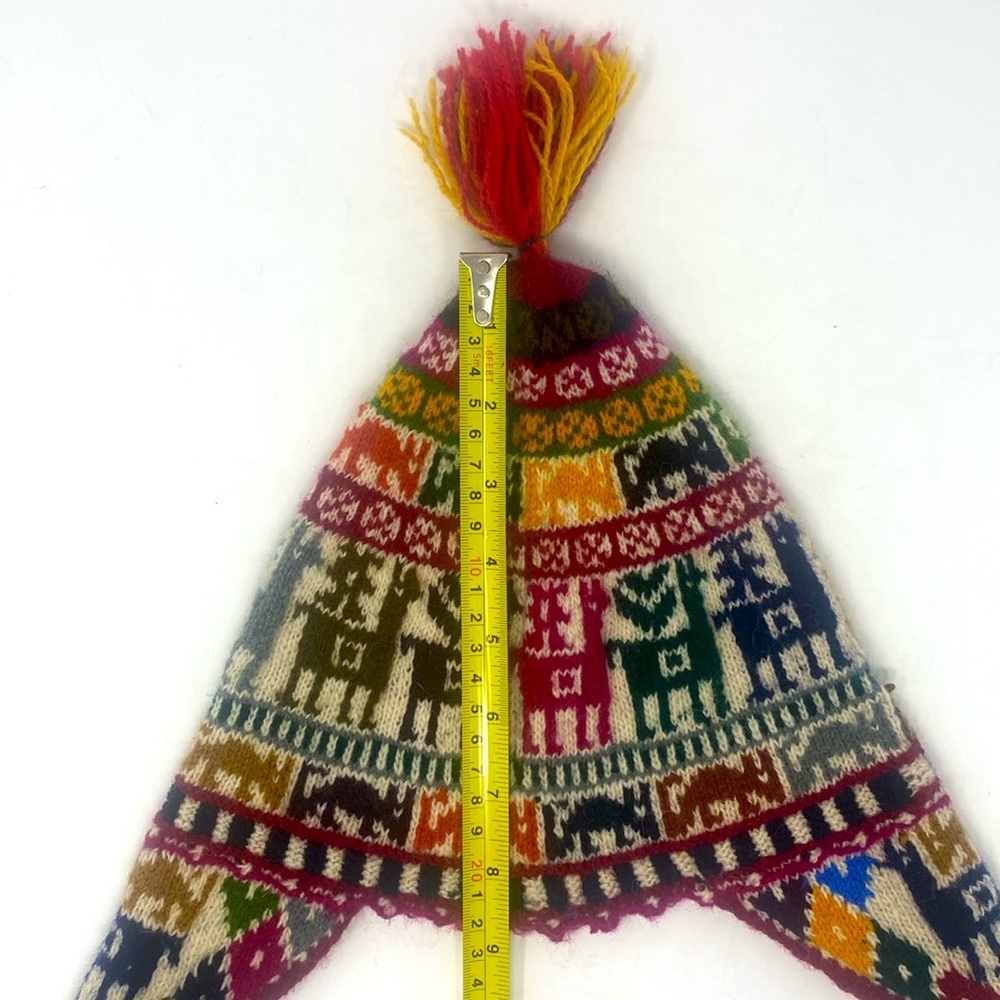 Bohemian Style lpacca Lamas Winter Knit Hat Multi Color Vibrant Tassel - Picture 7 of 12